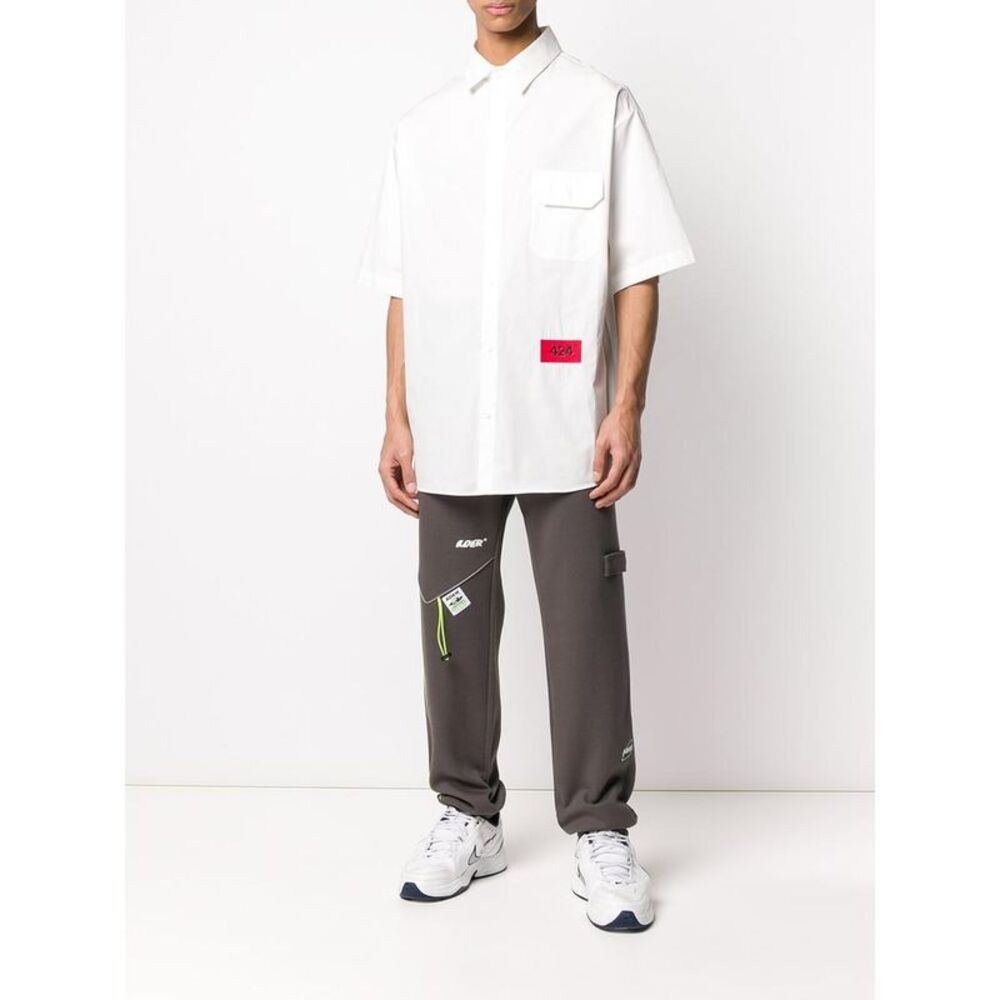 424 Short Sleeve Button-Up Shirt with Patch Detail Men WHITE Shirts
